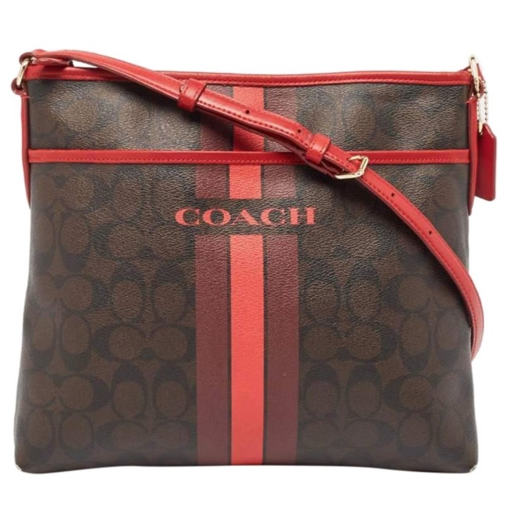 Coach Signature Varsity Stripe File Crossbody Bag